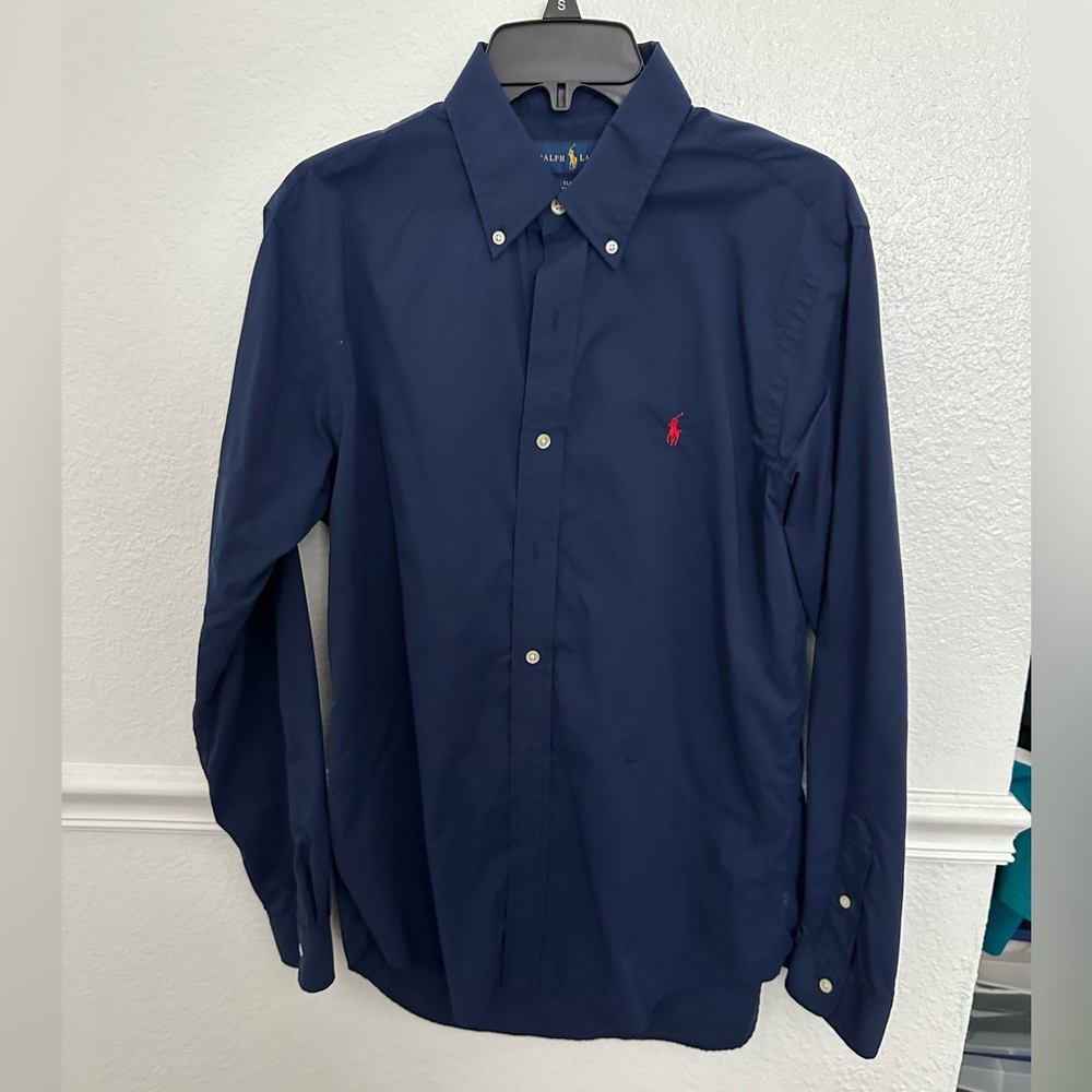 Ralph Lauren Button Up Shirt - Size Medium - Navy Blue - only worn once!